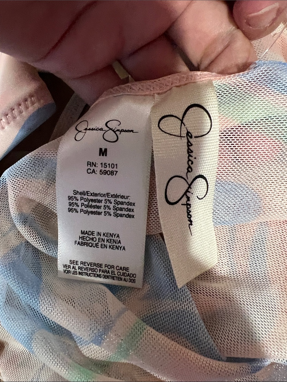 Jessica Simpson bikini with cover up Medium M NEW NWT pink blue green - Picture 5 of 12